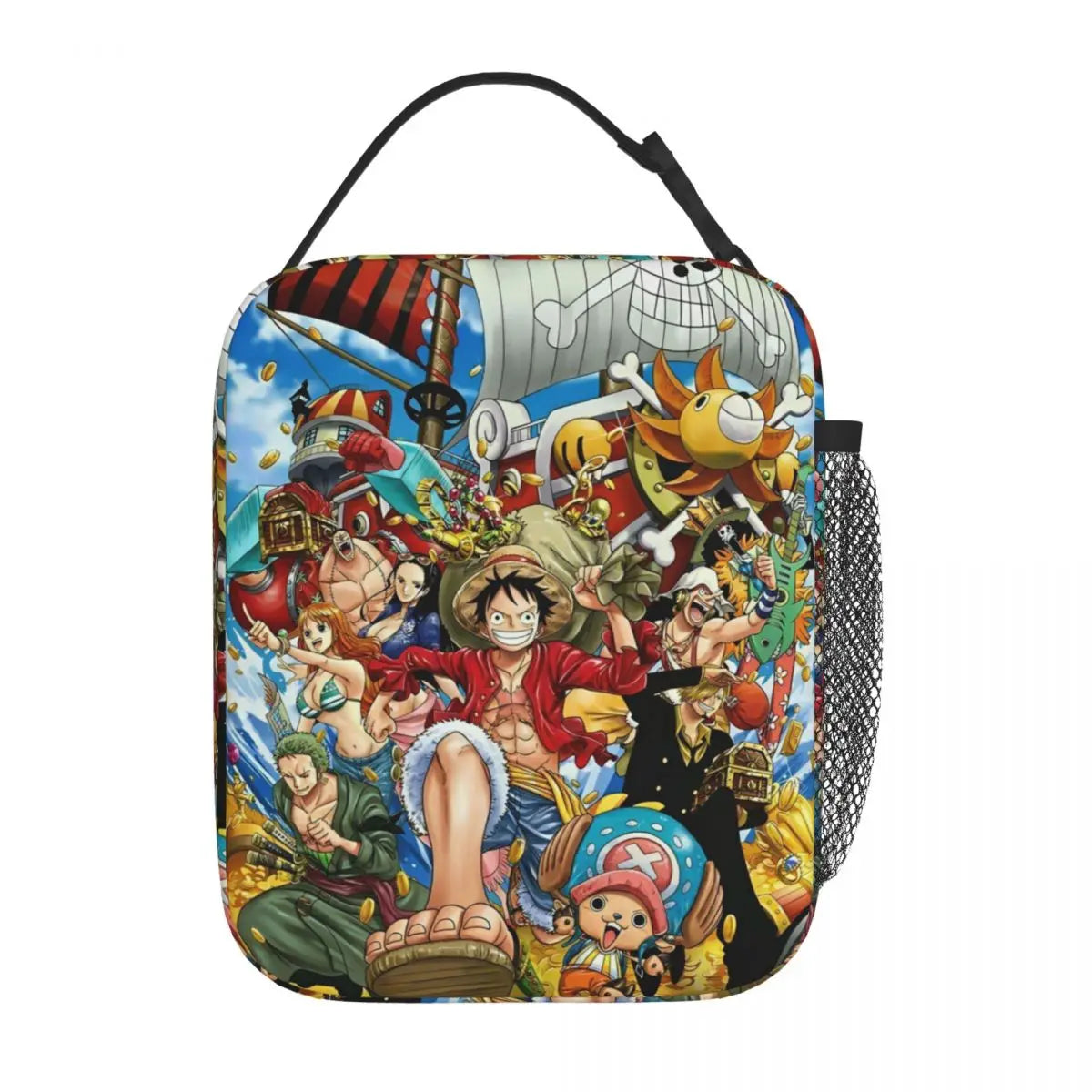 Monkey D. Luffy Anime One Piece Insulated Lunch Bag Leakproof Meal Container Cooler Bag Tote Lunch Box Office Travel Girl Boy