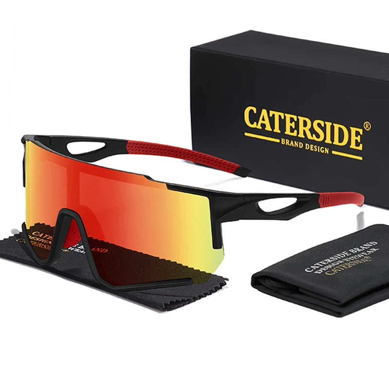 CATERSIDE Polarized Sunglasses Men Women Skiing Glasses Lightweight Frame Cycling Sports Outdoor Activities UV400 Protection