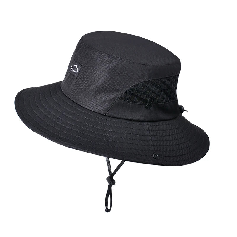 Xinbaoguan 100% polyester 9228 summer men's breathable sun shading large brimmed basin hat sun protection fisherman hat