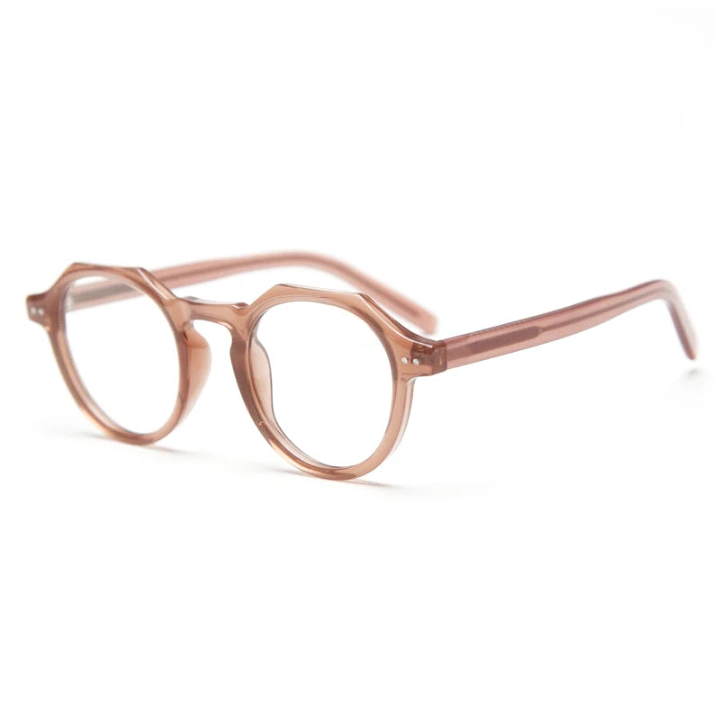 CATERSIDE Retro Polygonal Glasses Men TR Frame High Quality Eyeglass for Women Transparent Lenses Business Eyewear