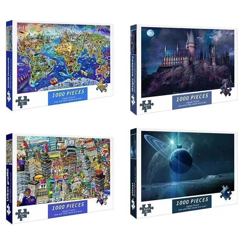 75*50CM Adult 1000 Pieces Paper Jigsaw Puzzle Lovely Cure High Difficulty Decompression Puzzle Birthday Gift  Educational Toy