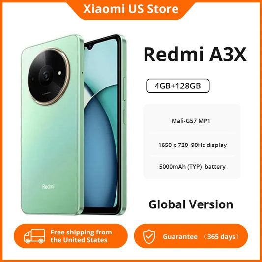 Xiaomi Redmi A3x 4G Smartphone 4G 128GB 6.71'' 90Hz Display 5000mAh Battery