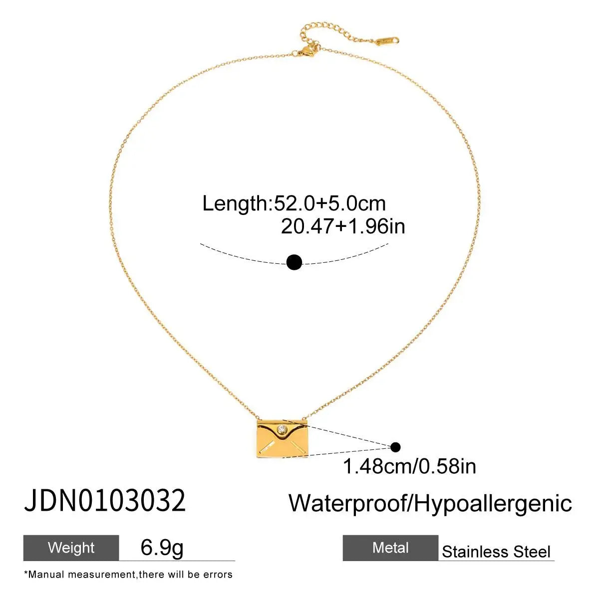 Uworld Simple Classic 18K Gold Color Plated Stainless Steel Photo Pendant Necklace Love Pendant Stackable Necklace Women's Jewel