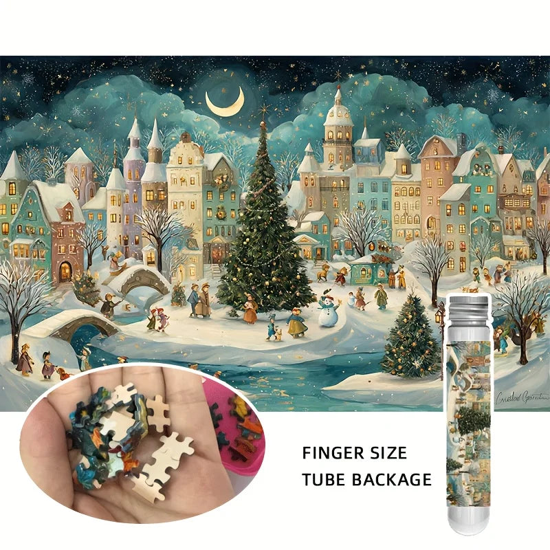 150pcs Mini Christmas Puzzle in Tube - Festive Holiday Gift Idea, Perfect Stocking Stuffer for Adults And Puzzle Lovers