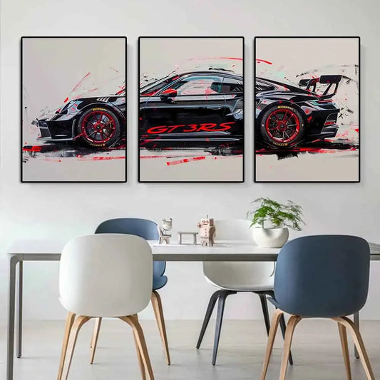 Popular Super Sports Car GT3 RS Graffiti Wall Art, HD Canvas Poster, Home Decor