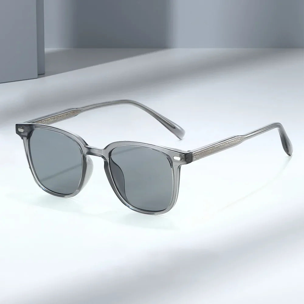JNPCXI New TR90 Ins Popular Fashion Rectangle Sunglasses Women Retro Green Shades UV400 Men Trending Square Sun Glasses