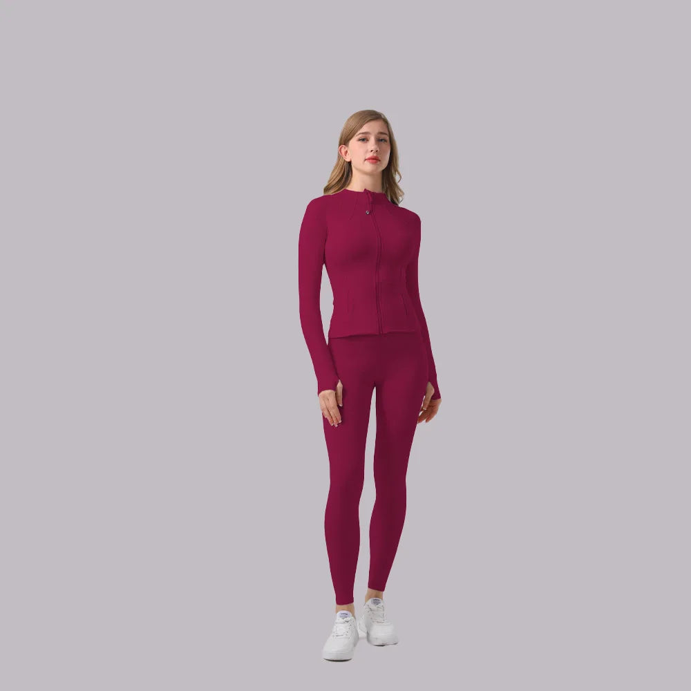High-Elasticity Shaping Yoga Set for Women Running Fitness Sportswear: High-Waisted Tummy-Control Leggings + Form-Fitting Top