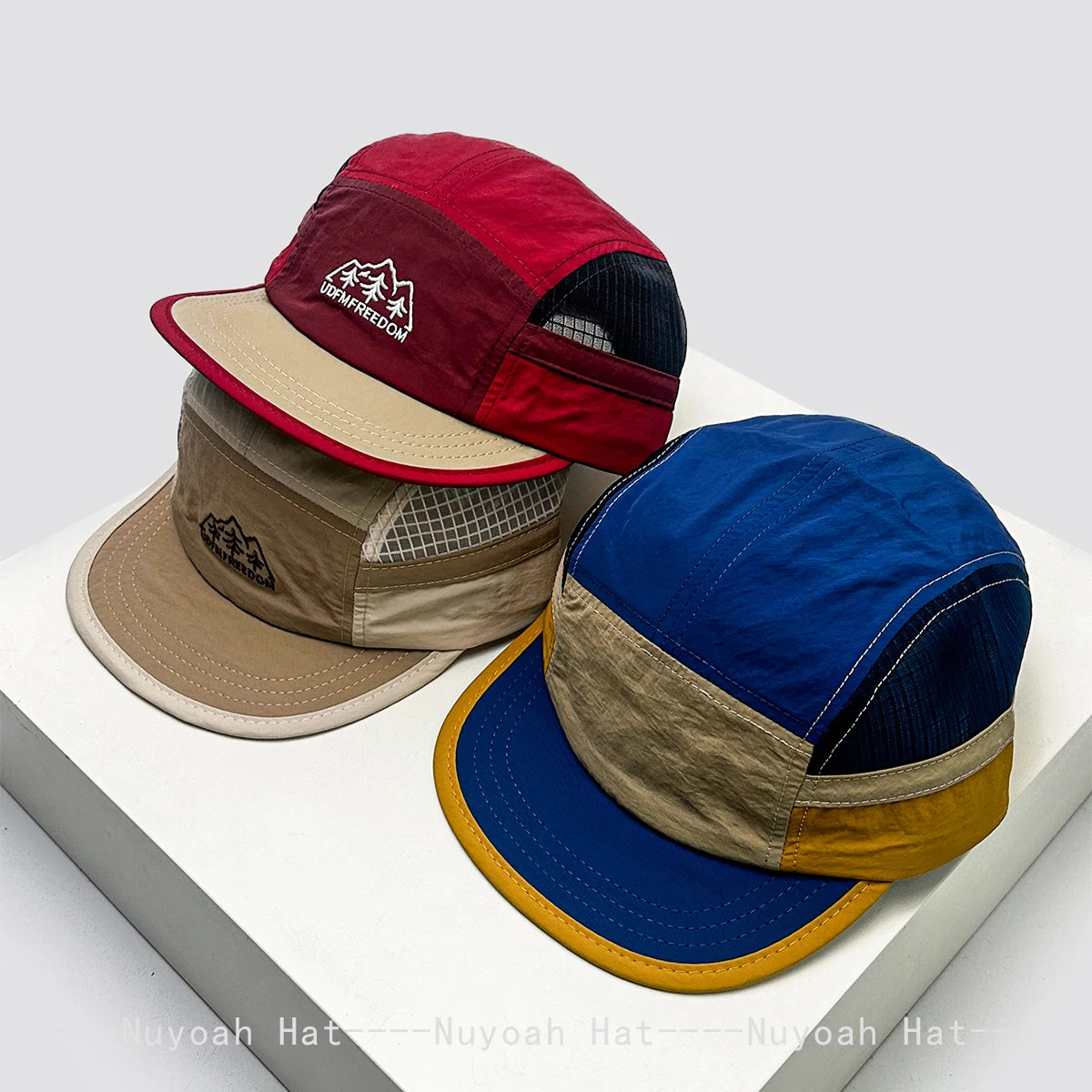New Unisex Color Block Embroidered Letters Trees Solid Baseball Hats Sunshade Quick-dry Versatile Outdoor Peaked Caps Casual ins