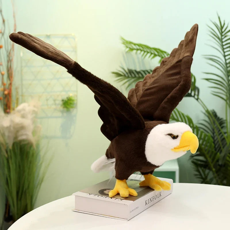 Simulation Bald Eagles Birds Plush Stuffed Toys Funny Seagull Animal Cartoon Doll Soft Feathers Toy House Decor Birthday Gift