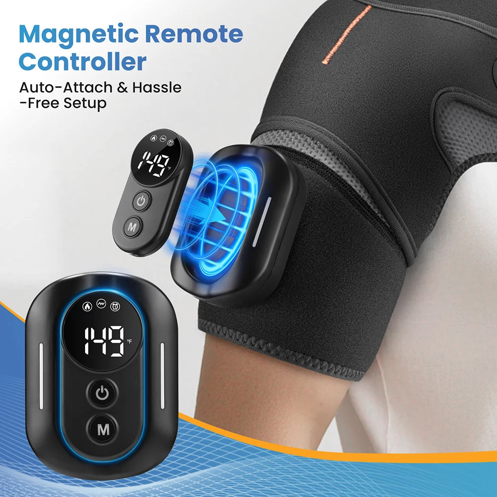 Thermal Heated Shoulder Arm Wrap Pad With Remote Control Vibration Massage Fits Both Shoulder Steamer Brace Belt Muscle Relaxer