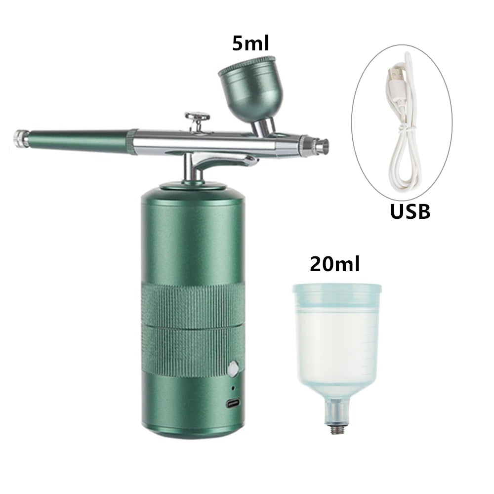 Mini Airbrush Kit For Facial Skin Care Nails Airbrush Makeup Hair Dye Barber Airbrush Machine Cake Pastry Painting Spray Gun
