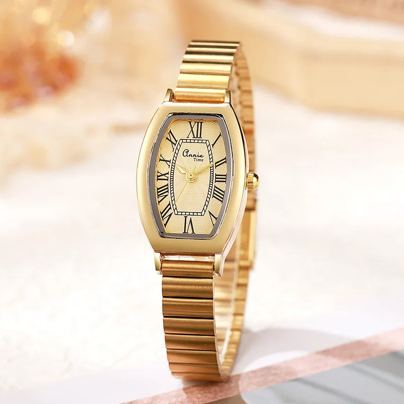 Fashion Barrel Shaped Women's Quartz Watch Classic Steel Strap Women's Quartz Wristwatch Relógio Feminino Reloj De Mujer