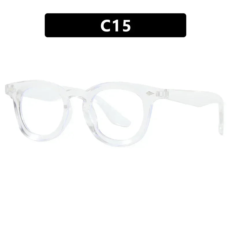 JNPCXI Retro Round Men Sunglasses Fashion Clear Ocean Lens Shades UV400 Women Trending Rivets Sun Glasses