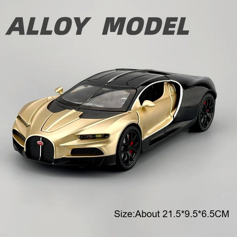 1:24 Tourbillon Atlantic Alloy Miniature Sportscar Model Diecast Toys Sound Light Pull Back Doors Opened Vehice Collect Ornament
