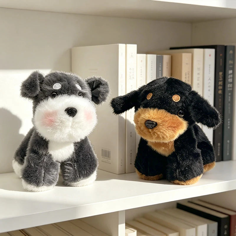 Cute Birthday Gift Pet Dog Plush Toys Cute Fluffy Corgi Schnauzer Shiba Inu Poodle Bulldog Hunting Dog Doll Office Desktop Decor
