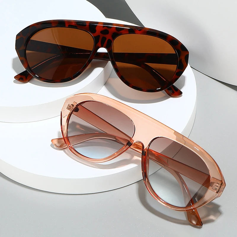 JNPCXI New Pilot Sunglasses Women Shades UV400 Fashion Gradient Men Punk Orange Gray Stripes Sun Glasses