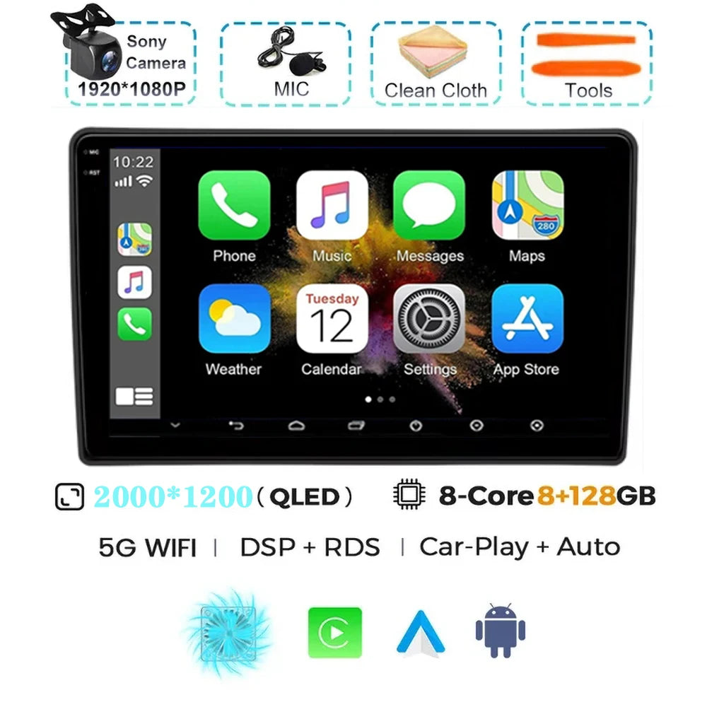 For Citroen C5 2008 2009 2010 2011-2017 Android 15 Carplay Auto Car Radio Multimedia Video Player Navigation GPS No 2Din 2 Din