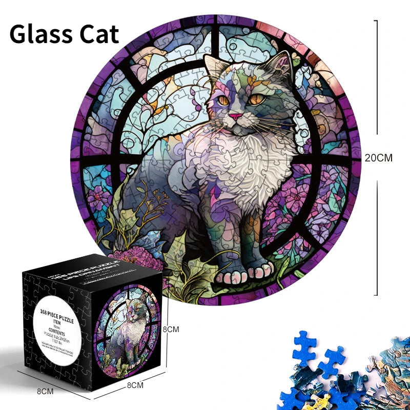 20*20cm 168 Pieces of Thickened Blue Cardboard New Mini Round Puzzle Ornament Adult Children's Toy Educational Toys