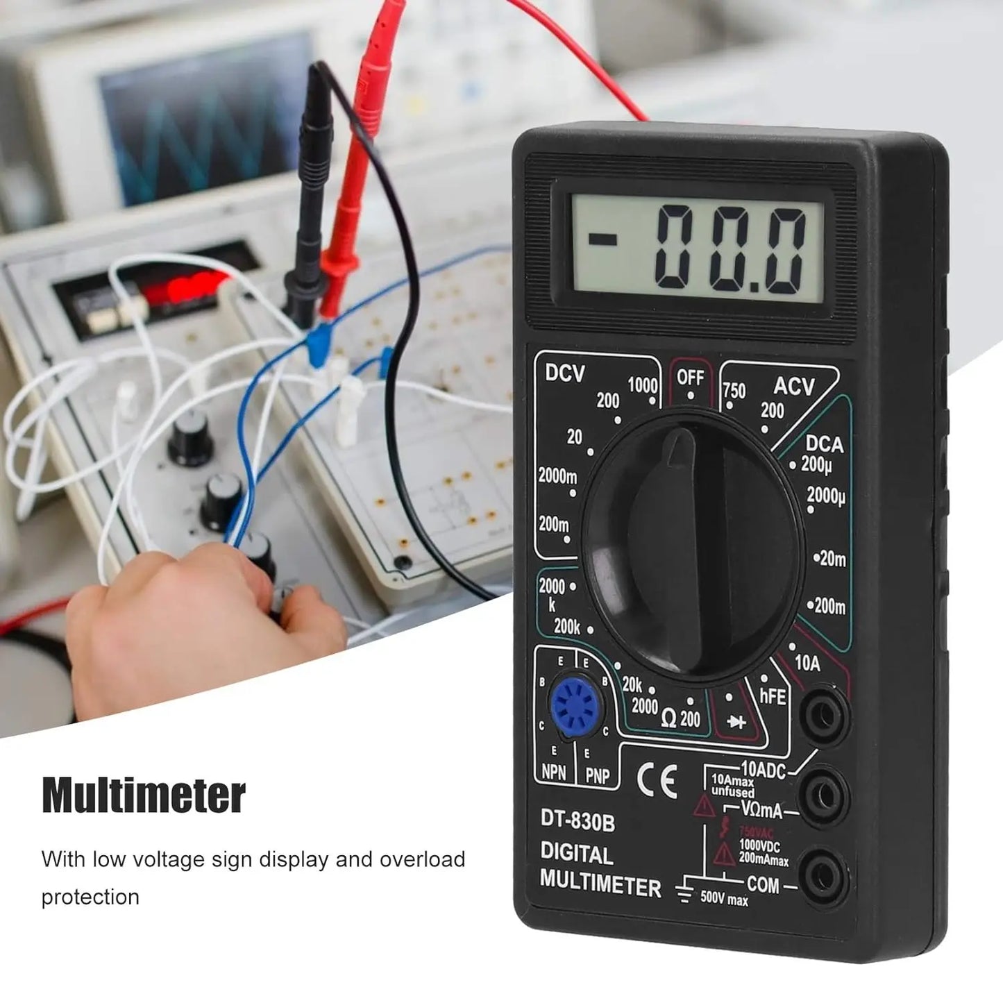 Digital Multimeter Tester, DT830B Electrical Voltmeter Ammeter Portable Volt Multi Meter Car Battery Tester Circuit Tester