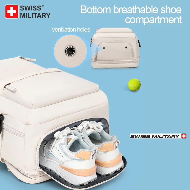 SWISS Backpack Multifunction Travel Backpack Shoe Storage Multilayer Luggage Bag