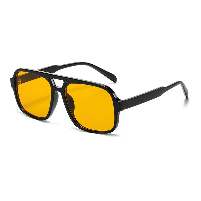 JNPCXI Retro Double Bridges Square Women Luxury Sunglasses Fashion Green Shades UV400 Men Gradient Sun Glasses