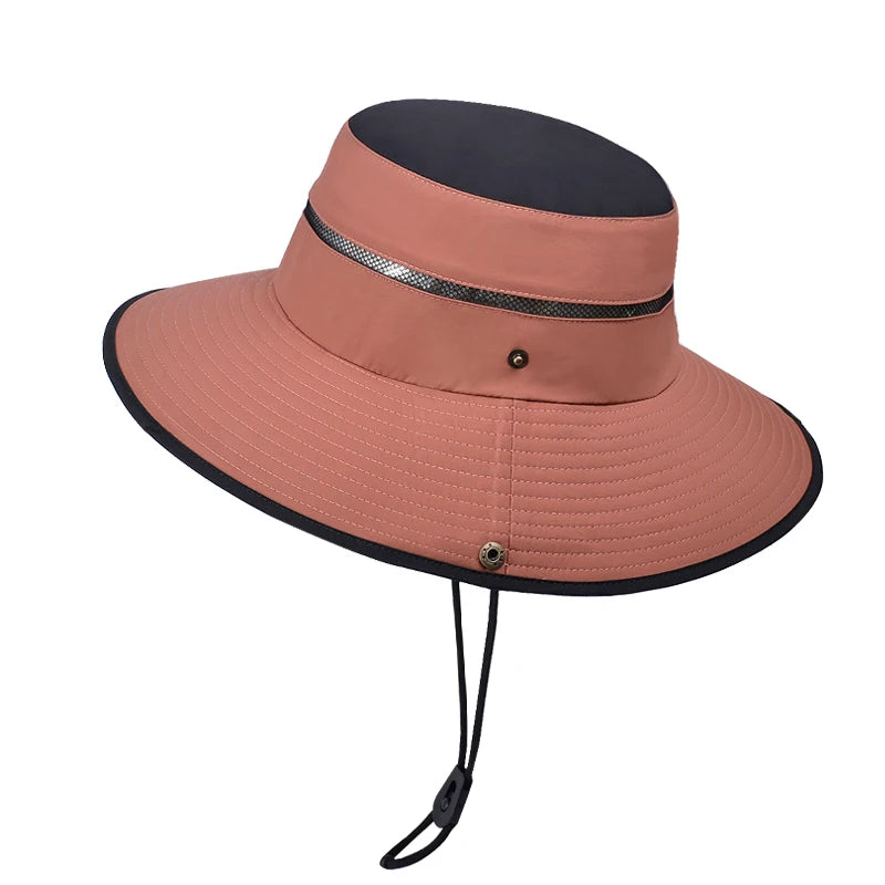 Xinbaoguan 100% Polyester 9248 Summer Big brim Sunshade and Sunscreen Hat for Men and Women Colored Quick Drying Fisherman Hat