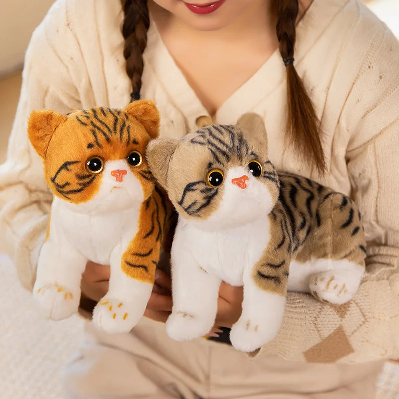 Big Face Garfield Cat Doll Simulated Animal Plushie Stuffed Like Real Striped Three Colors Plush Little Kitten Peluche Kids Gift