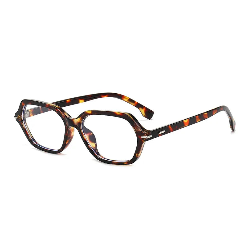 JNPCXI New Fashion Women Retro Leopard Frame Sunglasses Vintage Rivet Hexagon Design Square Sun Glasses Men UV Gafas De Sol