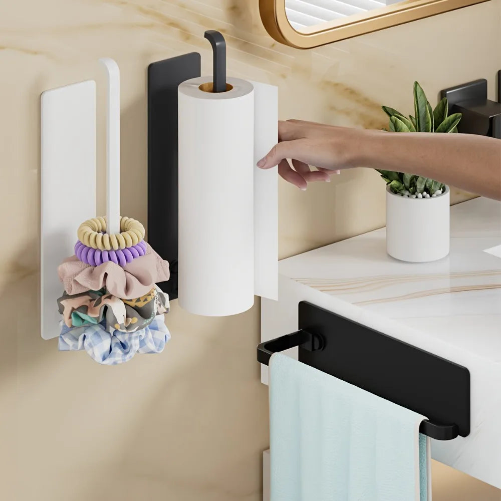 1pc Kitchen Towel Holder - Hanging Paper Towel Dispenser That Fits Under Cabinets, Designed To Save Space, for Bathrooms, Home