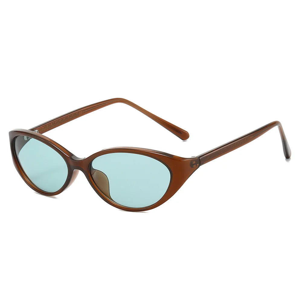 JNPCXI Small Oval Women's Sunglasses Fashion Leopard Brown Hot Sun Glasses Female Retro Colorful Shade Eyeglass