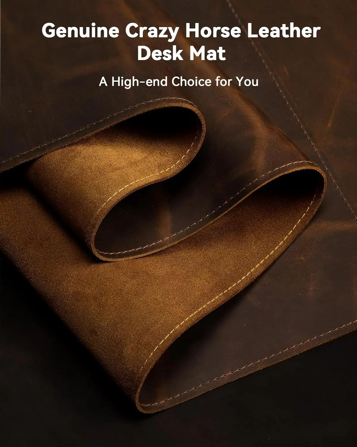 Leather Desk Pad, Premium Desk Mat with Non-Slip Backing, Thick 3mm, Office Desk Protector for Work