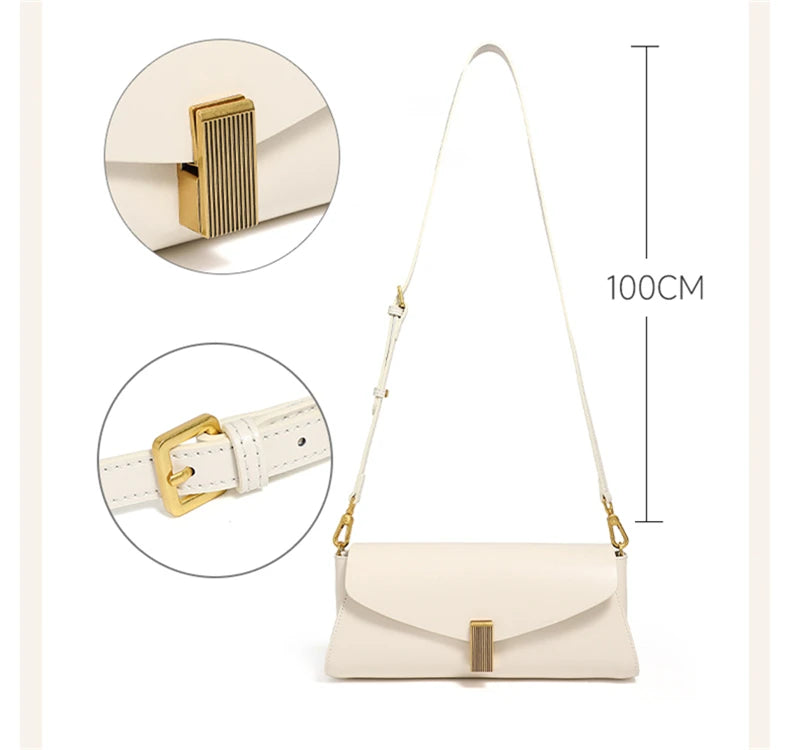 Burminsa Leather Underarm Shoulder Bags Women Luxury Design Crossbody Purse