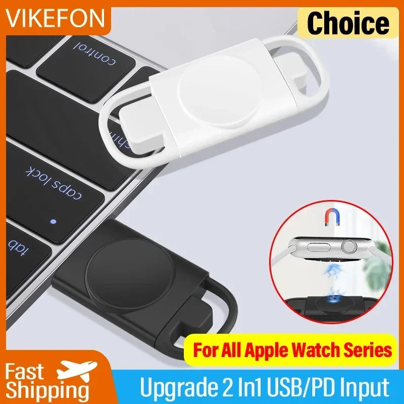Fast Magnetic Watch Wireless Charger for Apple Watch IWatch 9 8 7 6 5 4 3 SE Ultra Dock Adapter Type C PD USB Portable Charging