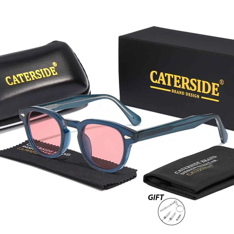CATERSIDE Retro Small Frame Men's Prescription Sunglasses Punk Brand Design Sun Glasses Women's Party Travel Optical Eyeglasses