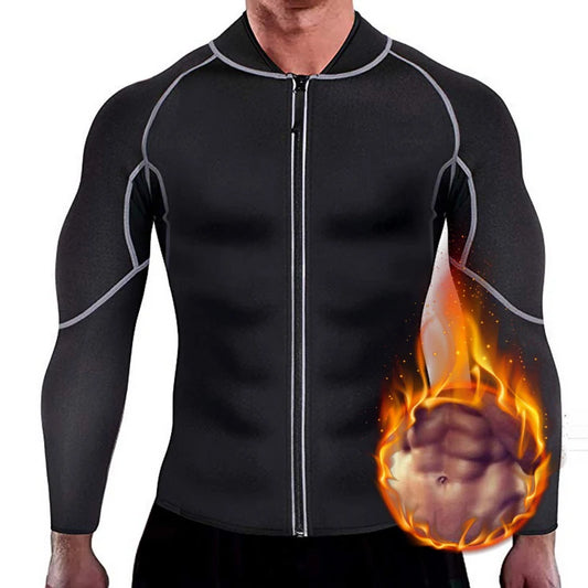 Mens Shaper Sauna Suit Neoprene Sweat Jacket, Weight Loss L Sleeve Waist Trainer