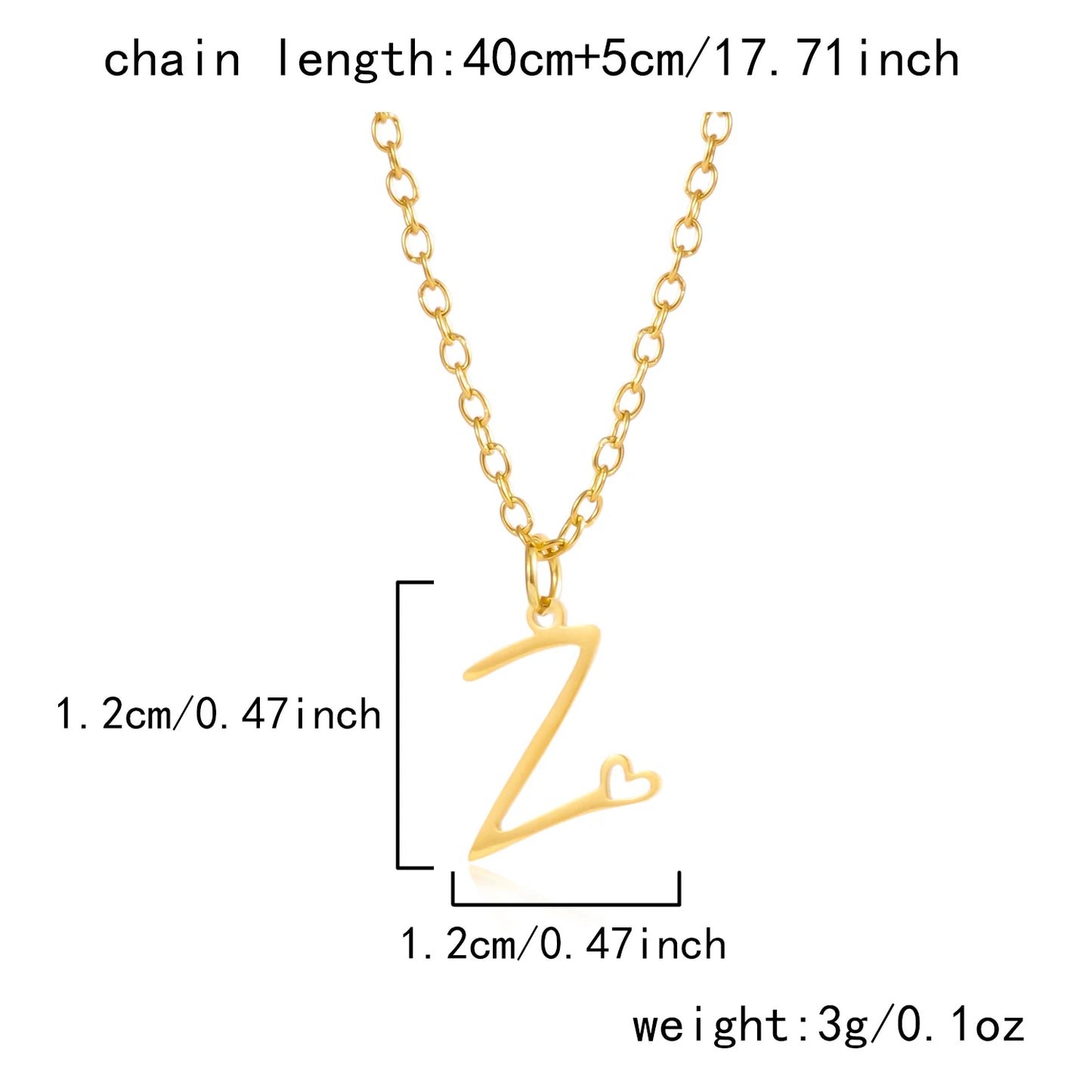 Fashion Stainless Steel A-Z Initial Letter Necklace For Women Elegant Gold Color 26 Alphabet Pendant Jewelry Girls Birthday Gift