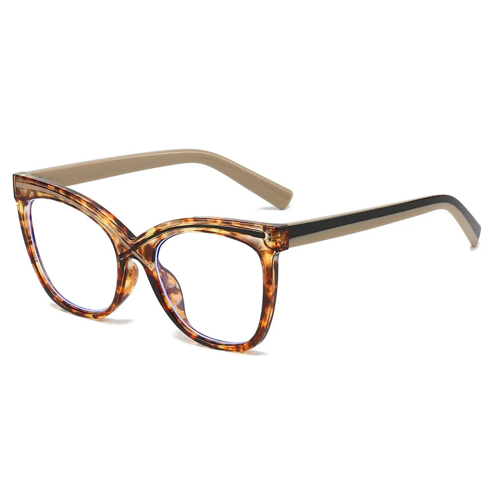 JNPCXI New Cat Eye Colorful Women Glasses Frame Fashion Polygon Clear Anti Blue Light Eyewear Men Optical Green Frame