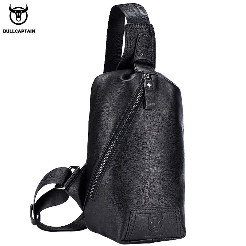 BULLCAPTAIN Chest Bag For Men Male Crossbody Bages Summer Short-Distance Chest Bag's Leather Bags Casual Business Chest Pack
