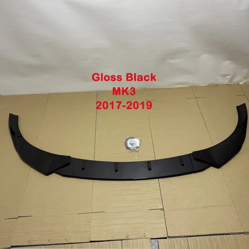 For Hyundai I30N MK3 MK3.5 2020-2024 Car Front Bumper Lip Splitter Diffuser Body Kit Spoiler Bumper Guard Protector Gloss Black