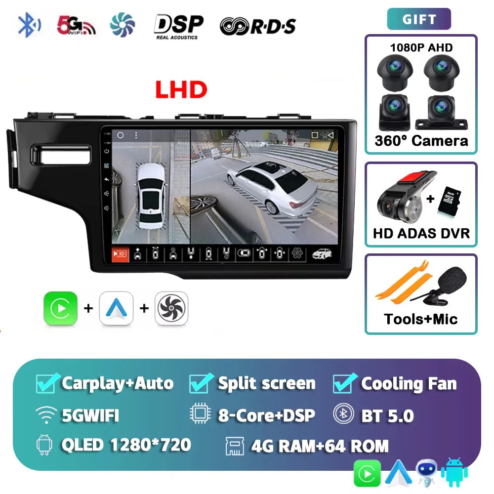 Android 15 Car Radio For Honda Fit 3 Jazz 2014 2015 2016 2017 2018 2019 2020 Wireless Carplay Android Auto Multimedia Player 2 D