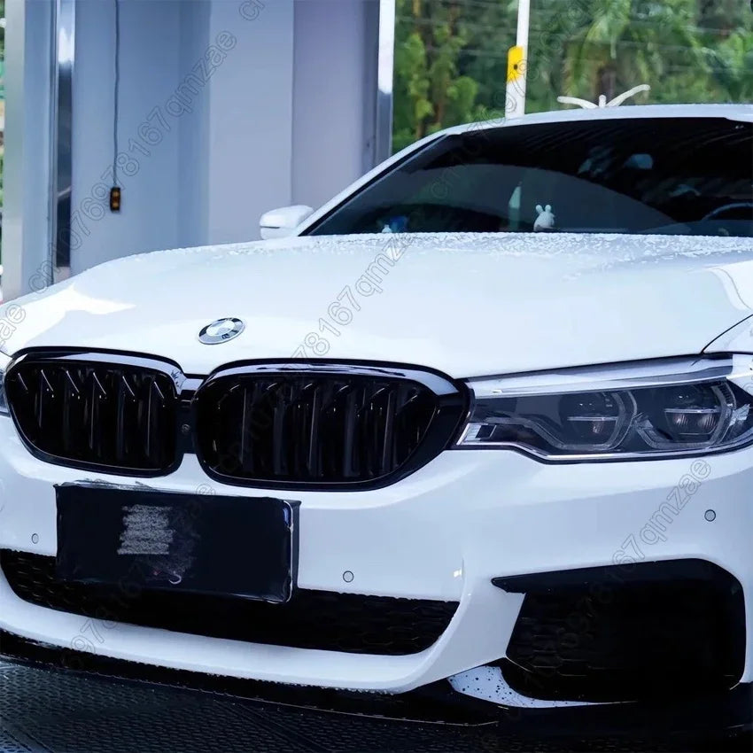 For BMW 5 Series G30 G31 520i 530i 540i 2018-2020 Gloss Black Car Front Bumper Kidney Grill Hood Grille Double Slat Body Kit