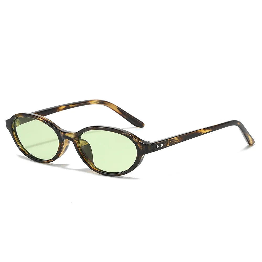 JNPCXI New Small Sunglasses Women Fashion Tea Shades UV400 Retro Rivets Men Punk Sun Glasses