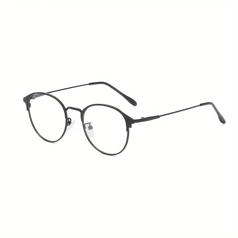 1 Pair of New Retro Metal Circular Eyeglass Frames for Men and Women's Fashion Glasses, Day and Night Dual-use
