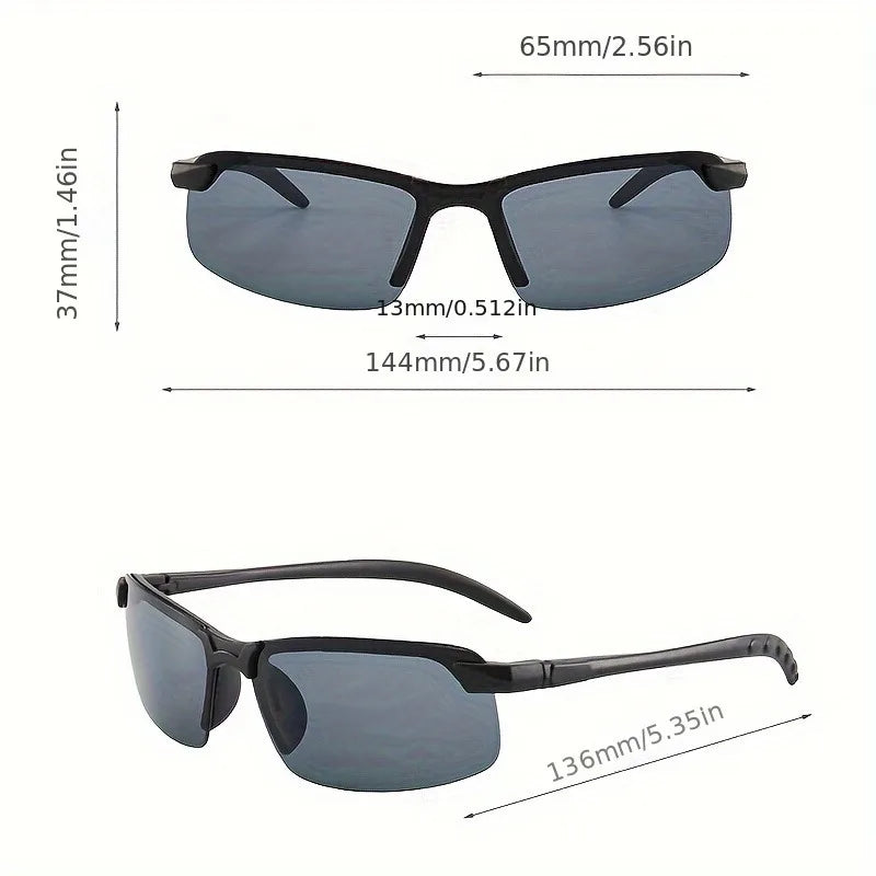 Night Vision Glasses for Women Men Fashion Semi Rimless Driver Anti-Glare Goggles Glasses for Night Driving