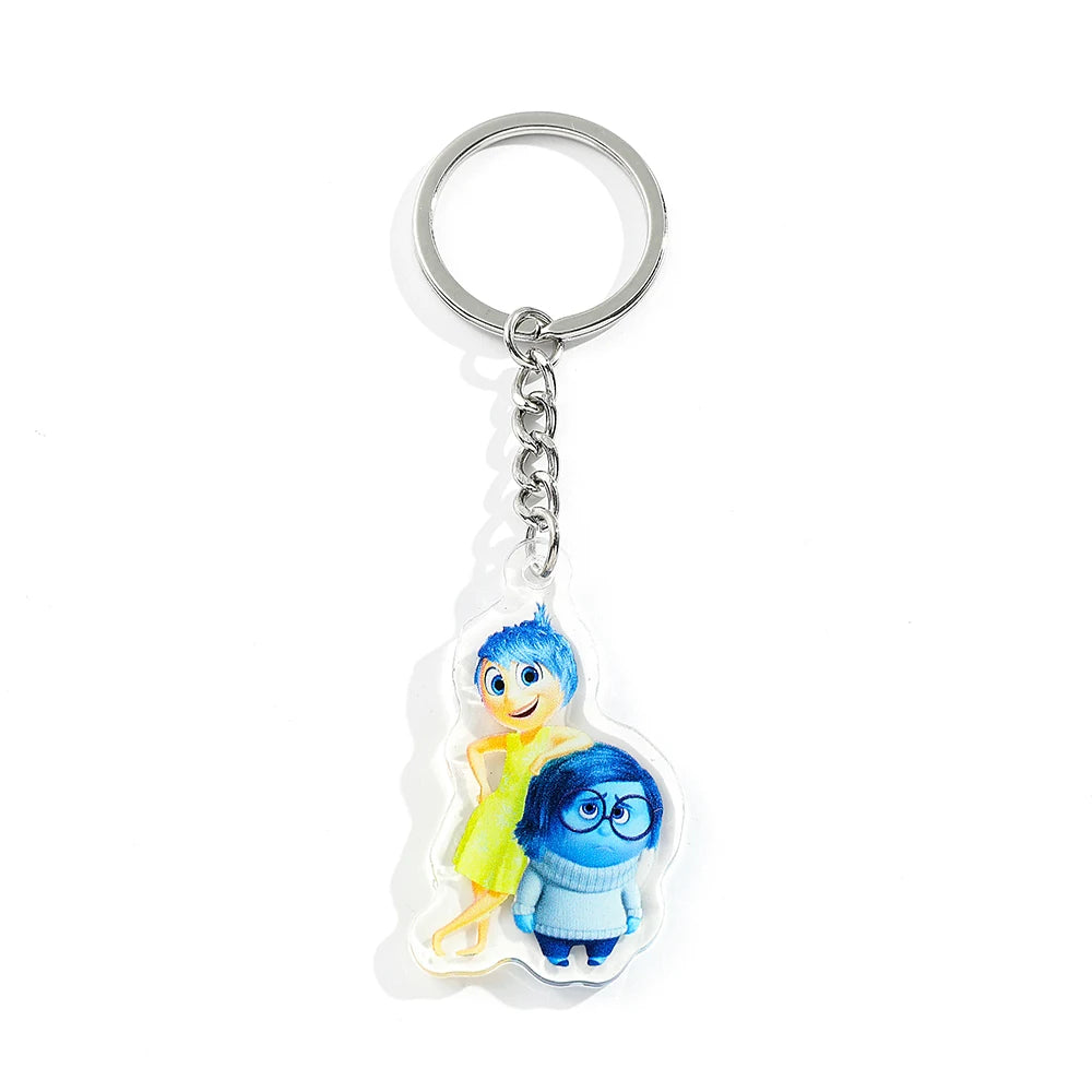 inside out Anime Keychain - Joy Anger Sadness Happiness Five Emotions Character Backpack Jewelry Accessory for Men & Women