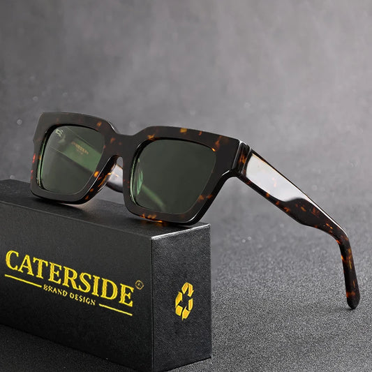 CATERSIDE New Square Aceteta Polarized Sunglasses Men's Brand Minimalist Style Sun Glasses for Women Driving Fishing Party Gifts