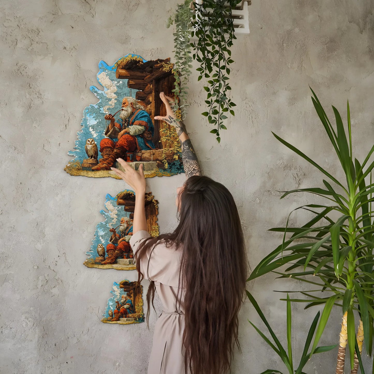 Humans Nature And Animals Wooden Jigsaw Puzzle Romantic Style Wooden Decor Christmas and Halloween Gift Toy for Teen and Kid