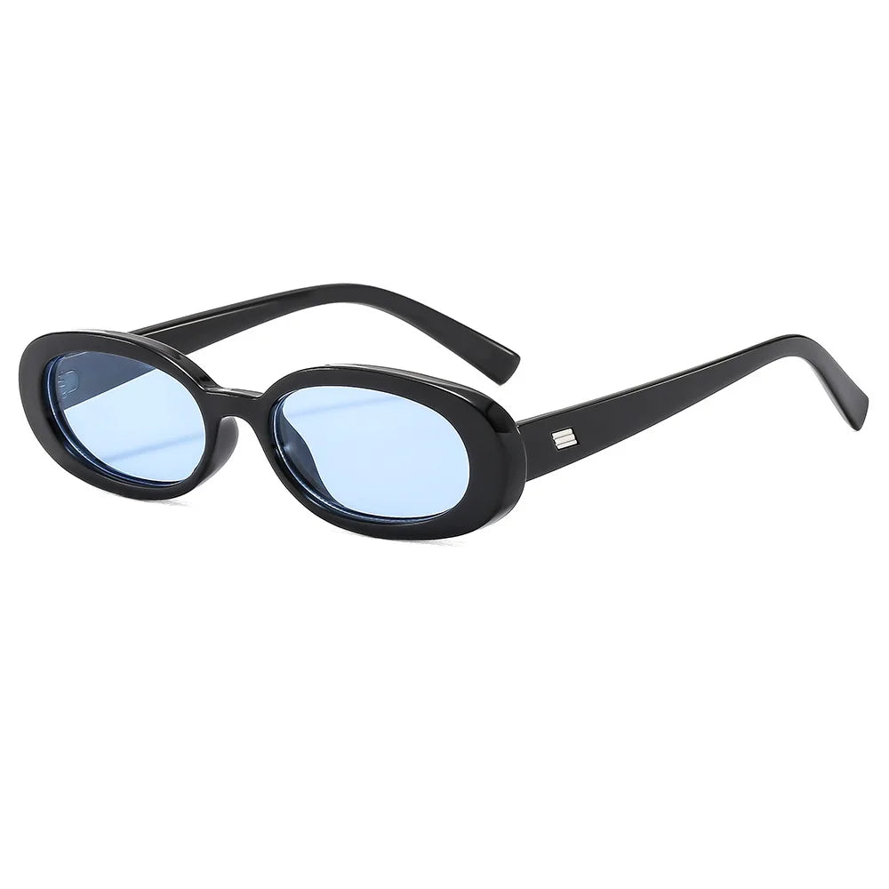 JNPCXI Vintage Oval Sunglasses Women Men Retro Rivet Gradient Amber Female Sun Glasses UV400