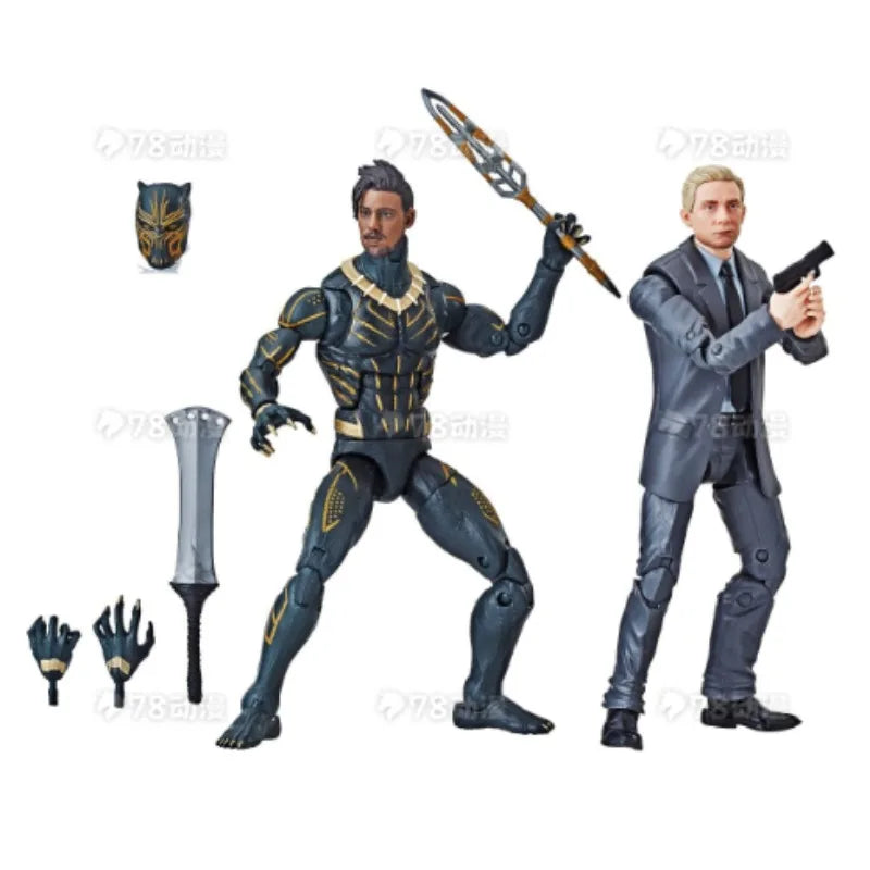 Original Hasbro Marvel Legends Series BLACK PANTHHER EVERETT ROSS & ERIK KILLMONGER Action Toy Figure Collection
