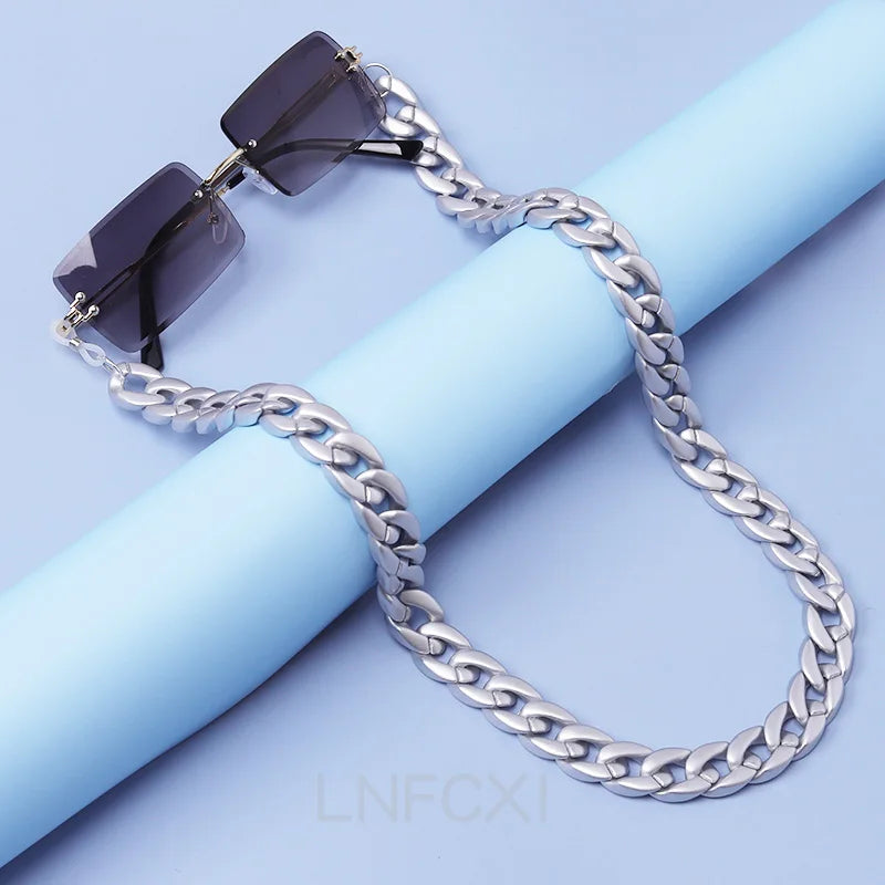 New Matte Retro Acrylic Glasses Chain Lanyards Gold Color Reading Glasses Hanging Neck Chains Sunglasses Chain Straps
